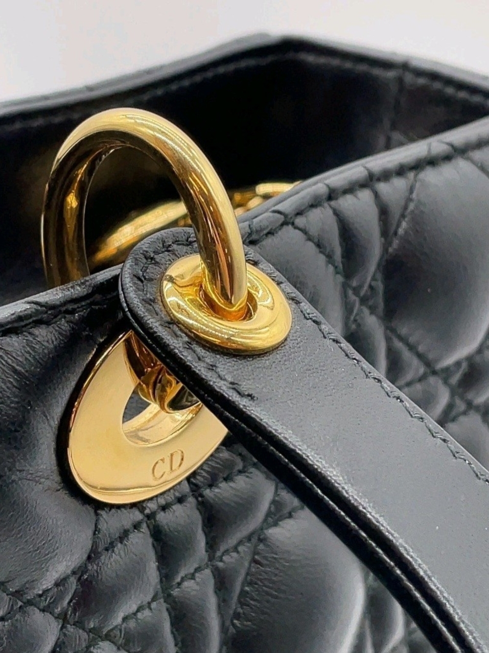 Dior Black Quilted Leather Lady Dior Top-Handle Bag - Picture 7 of 16